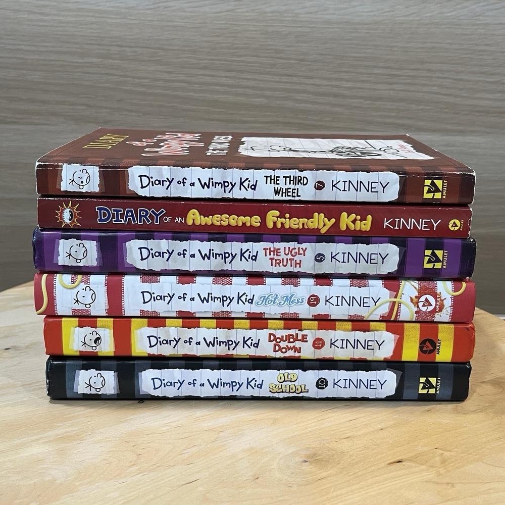 Diary of a Wimpy Kid 6 Book Lot by Jeff Kinney Mixed Hardcovers Hot Mess - Picture 1 of 12